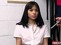 repressed thief carefully hides a perfume bottle in the drawer