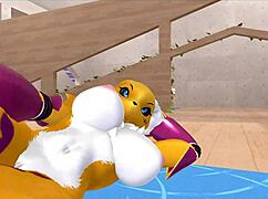Renamon's Sensual Workout Music Video with Stretching