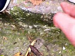 Horny Girl with Pink Pussy Climbs Hill to Offer Wet Pussy Publicly