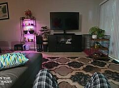 Step mom Kymber Leigh teaches step son adult games with her hand