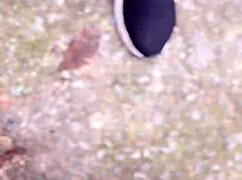 Horny Girl with Pink Pussy Climbs Hill to Offer Wet Pussy Publicly