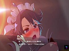 Asian girl in maid costume cosplay surprises