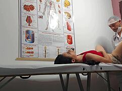 the gynecologist fingers the patient's ass and fucks her with a big cock in the hospital