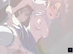 Asian girl in maid costume cosplay surprises