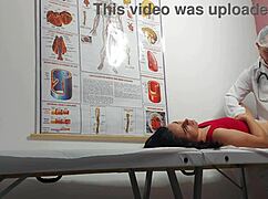 the gynecologist fingers the patient's ass and fucks her with a big cock in the hospital