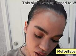 does the sexy brunette pay her gardener with wet blowjob and juicy pussy?