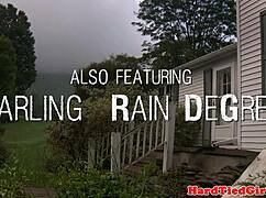 bdsm sub toyed by black maledom outdoors, hogtied and vibrating