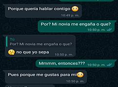 my friend in mini shorts gets all hot n bothered on whatsapp chat, lol