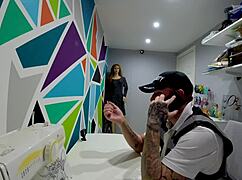 Talula thomas shouts, i'm a shoplifting slut, suck my big tits!