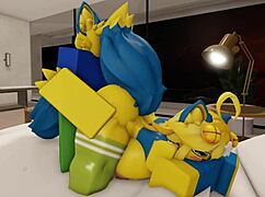 furry noob couple fucking in a modern robloxian house