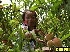 Big Ass Ebony Thief Caught And Punished By Two Big Dick Trannies