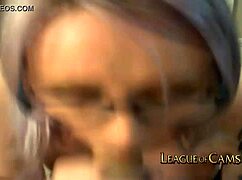 Gothic Girl with Glasses Performs Blowjob on Stranger via Webcam