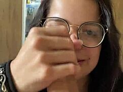 Nerd Brunette Deep Blowjob On Wellington Prado's Big Dick