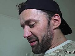 French Housewife Milf Rides Big Cock Janitor Seductively