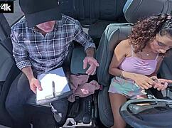 Isabella jules learns to drive her instructor's stick shift.