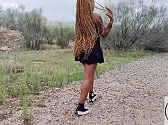 Big Ass Tits Out Ebony Walking Upskirt in Sneakers and Converse