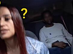 redhead exhibitionist masturbates in car on street