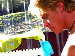 beautiful bitch gets asshole drilled after shower