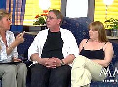 Mmv films shows petra giving a hand in group blowjob, leading to orgasm, masturbation, cumshot, and cunilingus with blondes and brunettes