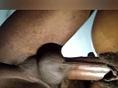 African big booty babe receives close up creampie in intense anal session with black partner