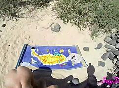 Sexydeas beach pov doggystyle session is a must-watch with monster cock blowjob and cum on ass