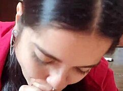 Emotional joy from Debora Prado's morning cock sucking.