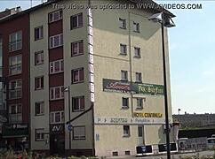 a tourist explores outside eros center amor in frankfurt germany, european adventure.