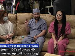 Blaire Celeste's yearly physical! Shaved and hairless in latex gloves at the hospital!