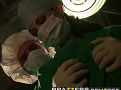 Watch sexy doctor take advantage of male nurse