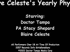 Blaire Celeste's yearly physical! Shaved and hairless in latex gloves at the hospital!