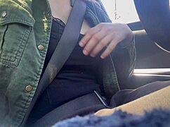 European stepmom artemisia love flashing big tits in hot solo car ride slow mo 😍