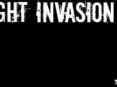 Three Men Giving Lena Paul Mouthful Of Cocks