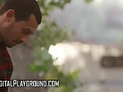 Kristen Scott surprises Alex Jones in the forest