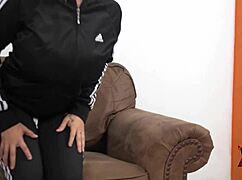 Venezuelan busty girl feels excited showing everything in casting