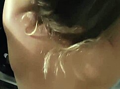 Pov sneak fuck wife in car and garage, trying to be quiet!