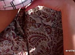 Story of lesbian babes having sexy fun outdoors with kissing, clit play, and masturbation