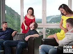 new best friends cindy shine and isabella de laa enjoy lesbo session before dp orgy