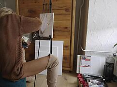 painting a suggestive pussy flower design