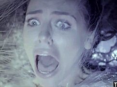 Couple bent over for rough doggystyle blowjob by aliens in galactic sex show