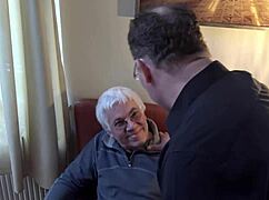 German Old Cuckold Husband Watch While His Redhead Tattoo Wife Cat Coxx Fucked By Boy