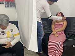 The doctor says, Let's check this 18-year-old girl next to her stepfather.