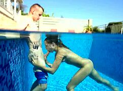 Mona Blue fucks her stepbrother in the pool.
