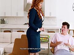 redhead stepmom helps stepson join mile high club 😏