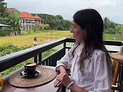 Girl Swallows Cum In Cafe