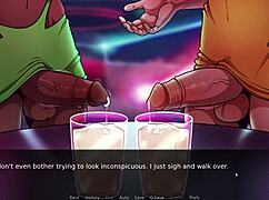 Futadom world features rough anal sex and creampie in group setting.