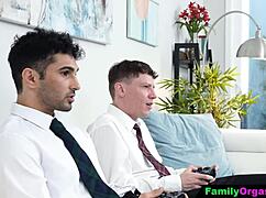 familyorgasm playing girls stuffed with college brothers dick
