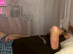 An amateur couple captures their passionate morning lovemaking session.