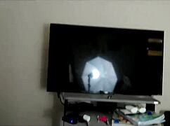 VIDEO GAMES AND SEX with blonde milf in miniskirt blowjob and gaping