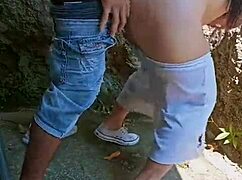 Happy New Year, horny couple fucking behind an abandoned house