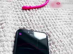 pretty neighbor used lovense vibrator to masturbate horny pussy and control orgasm pov